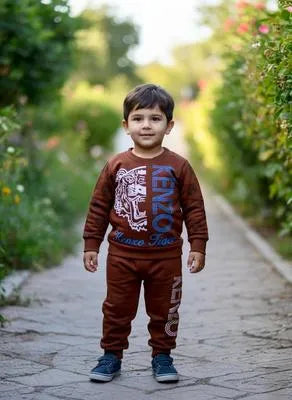 Cozy 2 Pcs Printed Fleece Tracksuit for Girls and Boys - Perfect for 1-2 Years