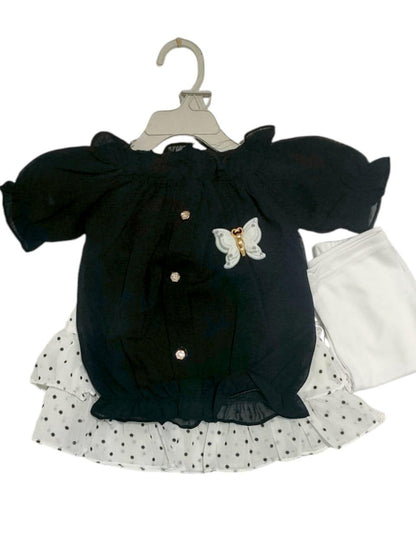 3 Pcs Girl's Cotton Printed Shirt And Skirt With Trouser