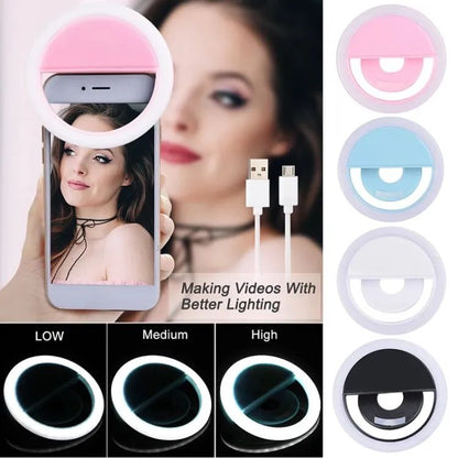 Mobile Selfie Ring Light | Rechargeable LED with Flash For Tik Tok and Photography Brightness Adjustment with Flash Mode