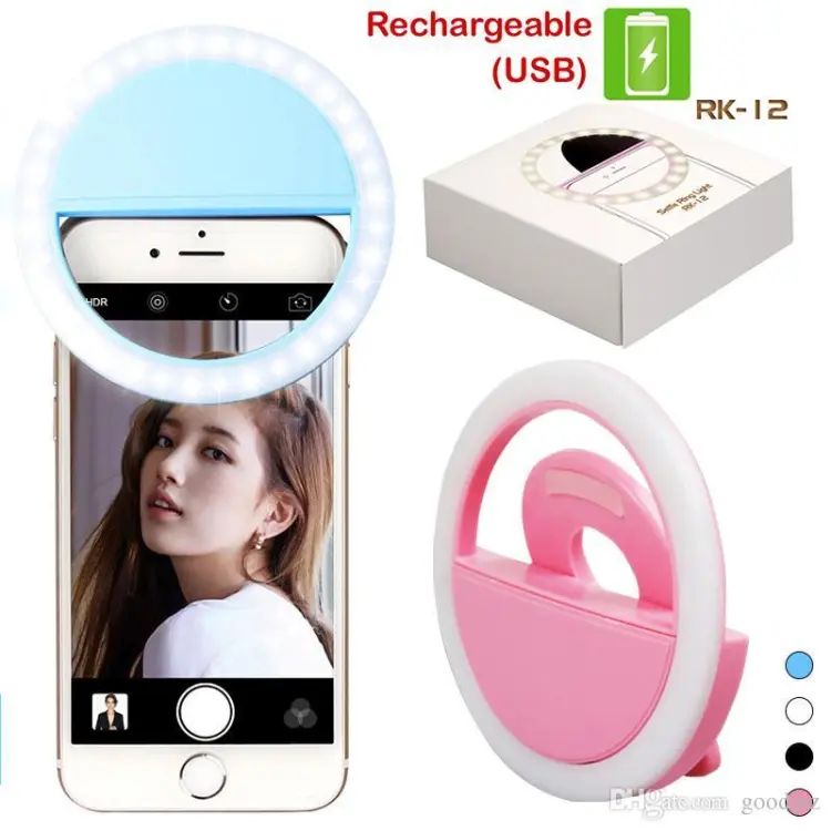 Mobile Selfie Ring Light | Rechargeable LED with Flash For Tik Tok and Photography Brightness Adjustment with Flash Mode