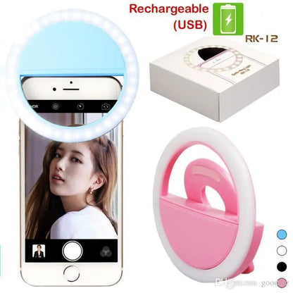 Mobile Selfie Ring Light | Rechargeable LED with Flash For Tik Tok and Photography Brightness Adjustment with Flash Mode