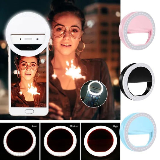 Mobile Selfie Ring Light | Rechargeable LED with Flash For Tik Tok and Photography Brightness Adjustment with Flash Mode